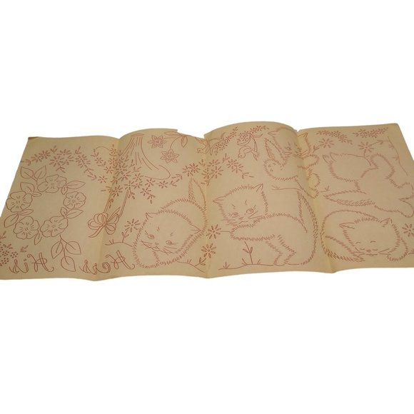 Vintage Kitty Cat Transfer Patterns, MCM Workbasket Iron On Transfers, 1960s - Picture 1 of 3